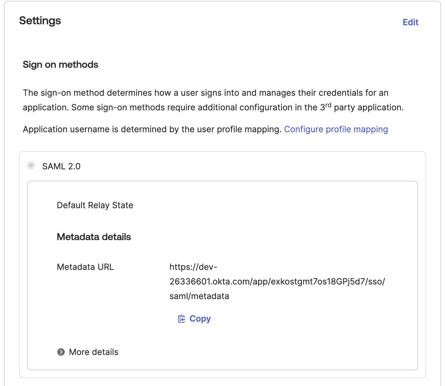 Okta setup step 5